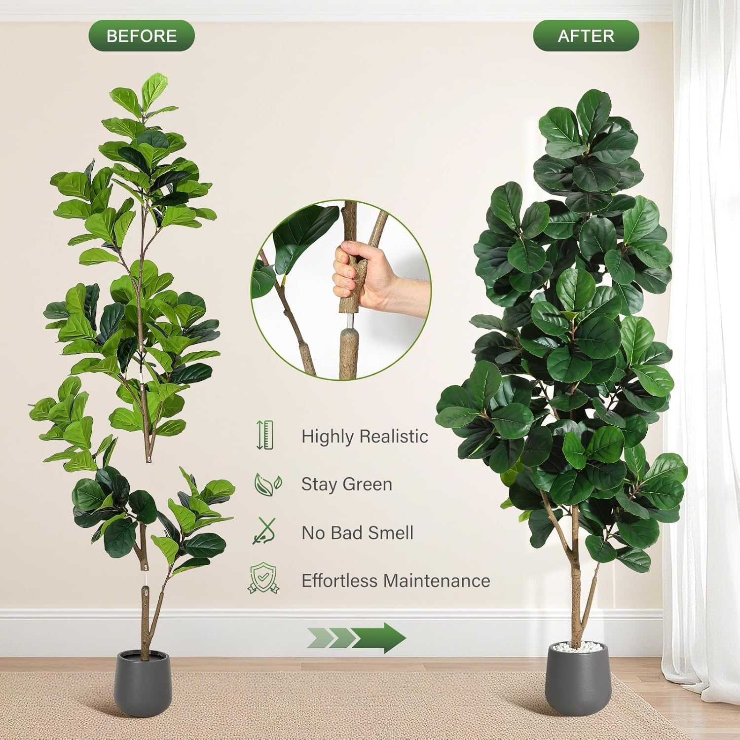 4FT/5FT/6FT/7FT Fiddle Leaf Fi - Fiddle Leaf Fig recensione e prezzo